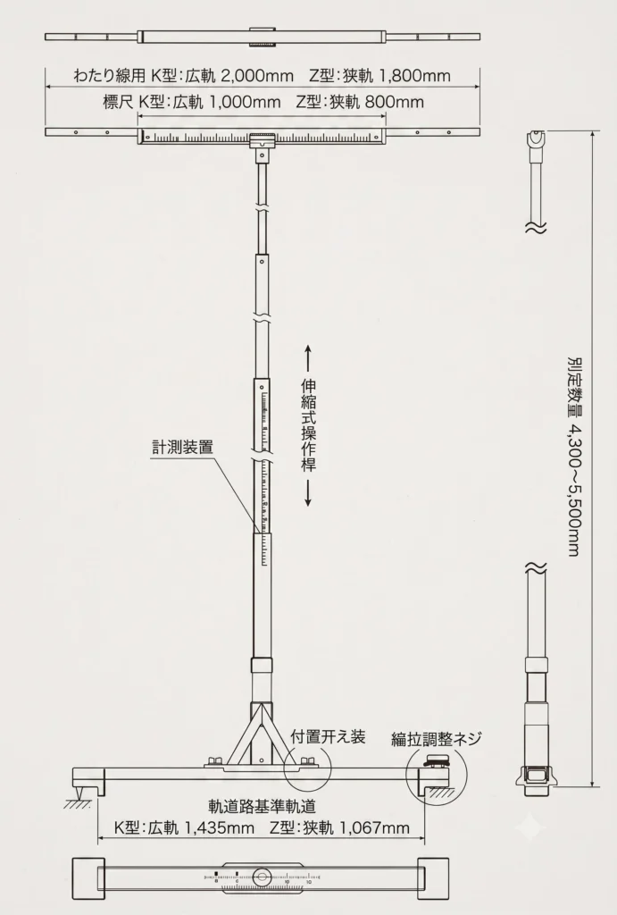 架線測定器 広軌用K型｜鉄道 電力作業用｜飯島機工